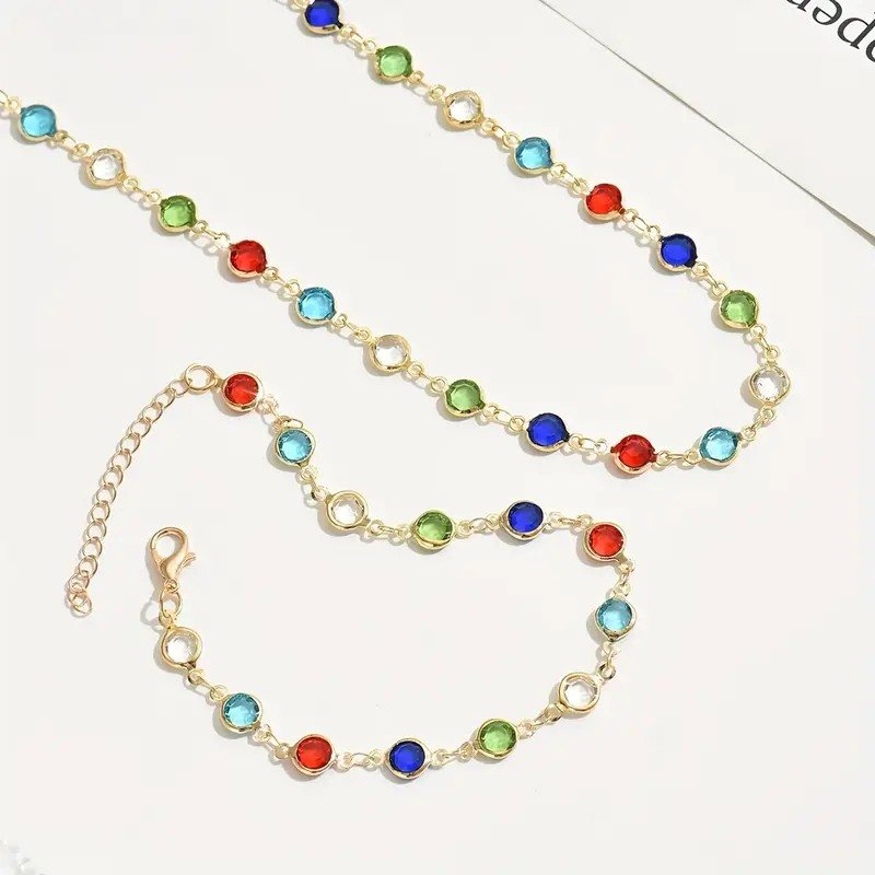 Colorful Rhinestone Jewelry Set