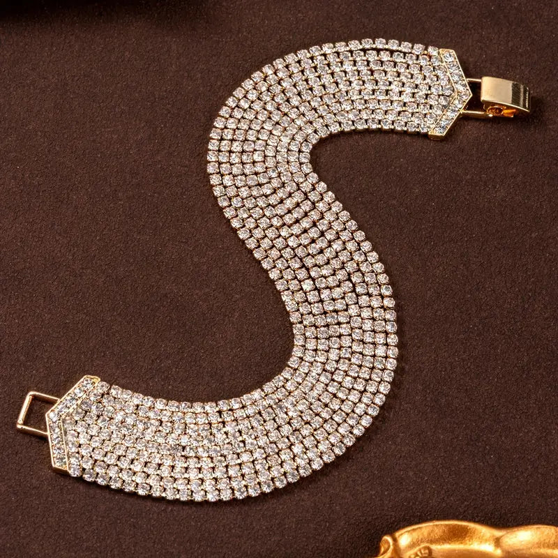 Elegant Multi-Strand Rhinestone Bracelet