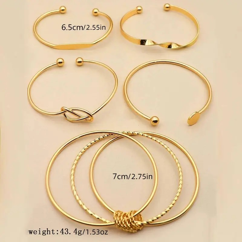 Geometric Gold Multi-layered Bracelets
