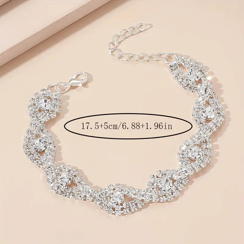 Rhinestone Claw Chain Bracelet