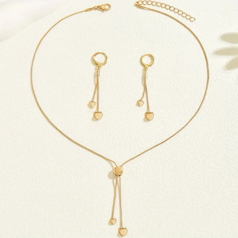 Snake Bone Chain With Earrings Set