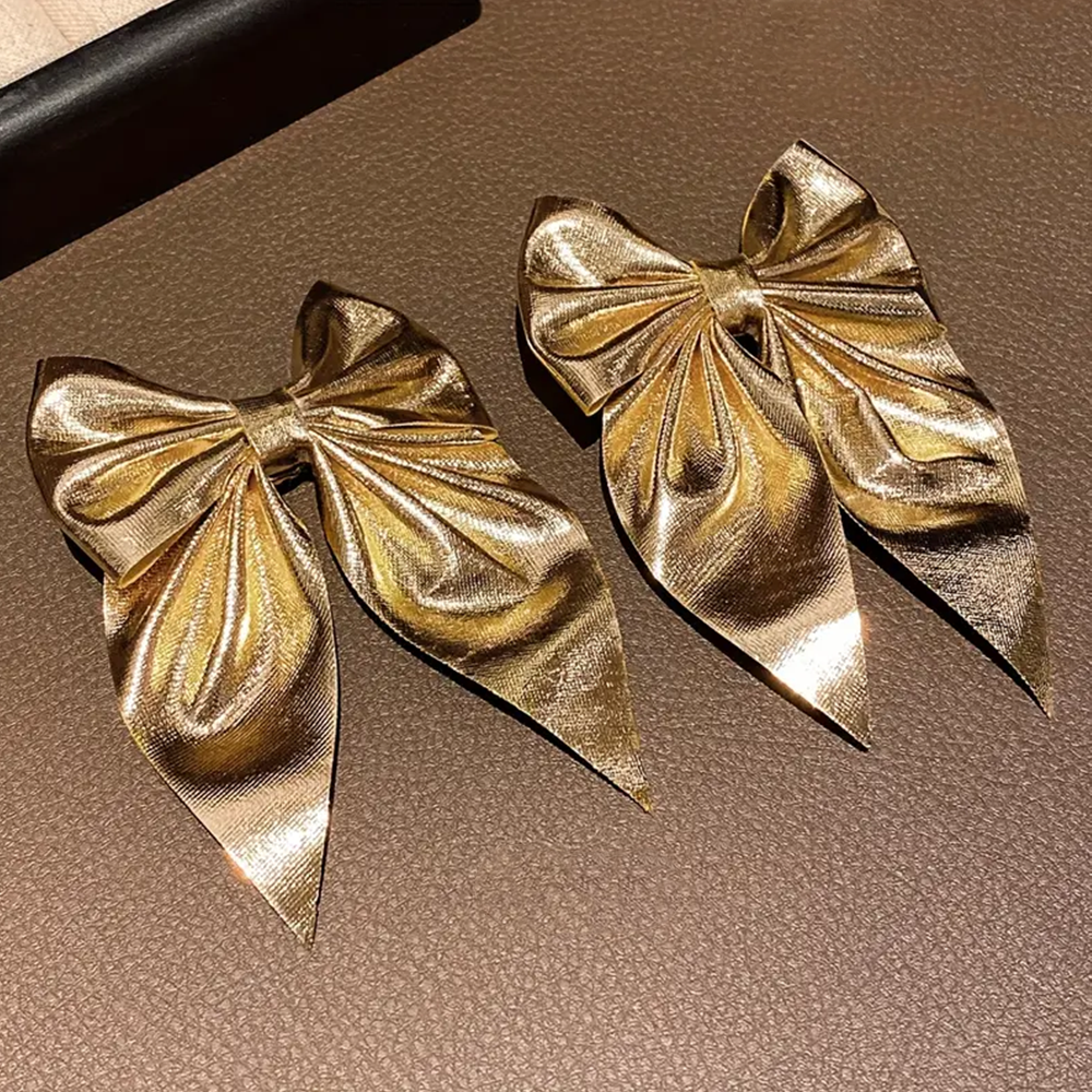 Golden Bow Hair Clips