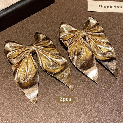 Golden Bow Hair Clips