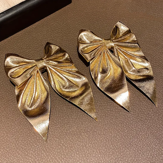 Golden Bow Hair Clips